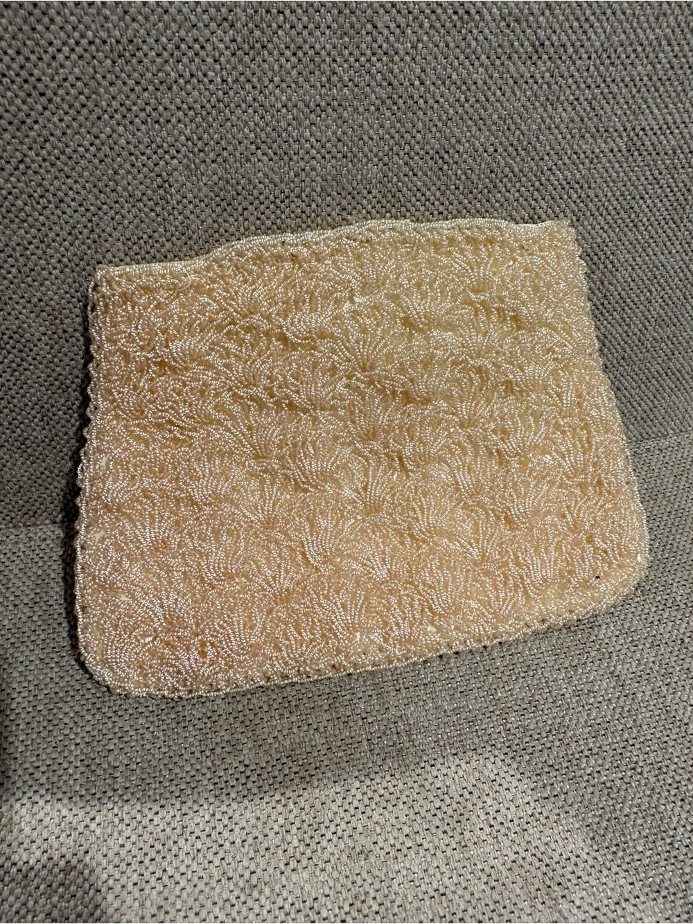 St. John Beaded Cream Phone Clutch